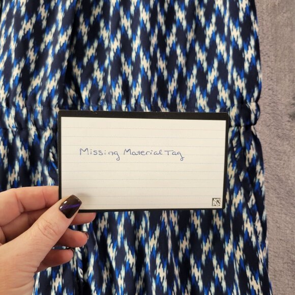 Karen Kane Womens Jumpsuit L Blue White Ikat Print Boho Resort Made in USA - Picture 8 of 9